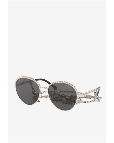 chanel sunglasses round chain